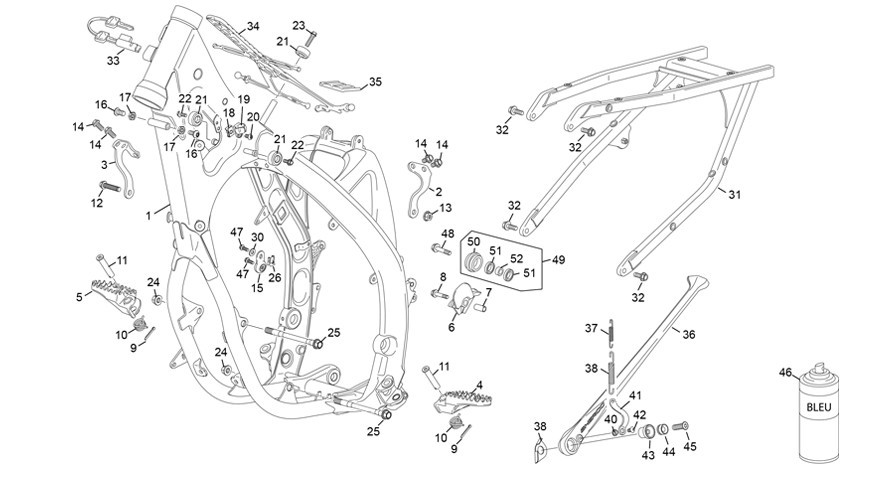 cadre [300 SE-R RACING 2T [2025 [Enduro]]]