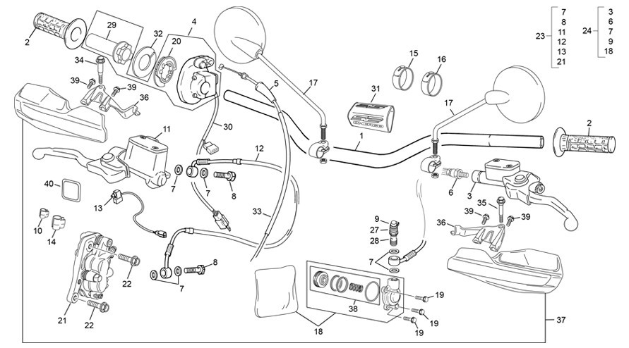 guidon [300 SE-R RACING 2T [2025 [Enduro]]]