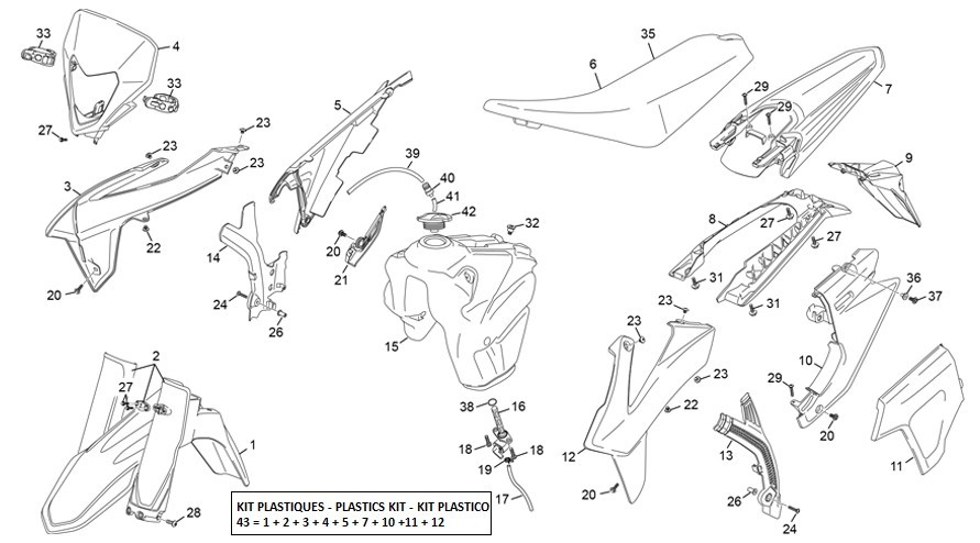 plastiques [300 SE-R RACING 2T [2025 [Enduro]]]