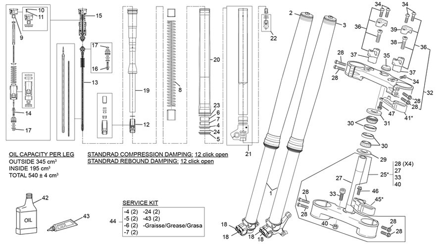 fourche kayaba [125 SE FACTORY [2024 [Enduro]]]
