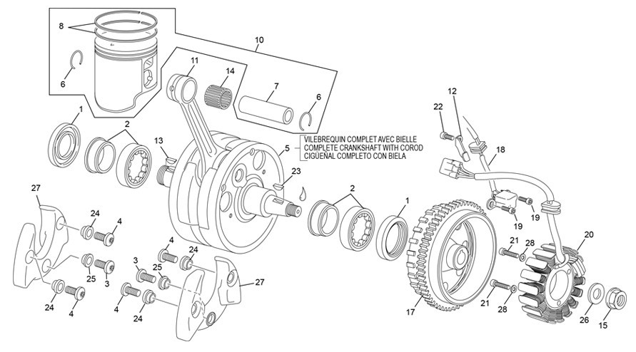 vilebrequin assemblé [125 SE FACTORY [2024 [Enduro]]]