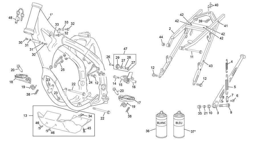 cadre [250 SEF-F 4T FACTORY [2024 [Enduro]]]