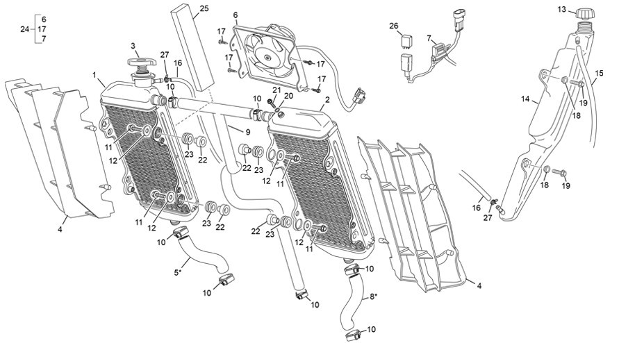 radiateur [250 SEF-F 4T FACTORY [2024 [Enduro]]]