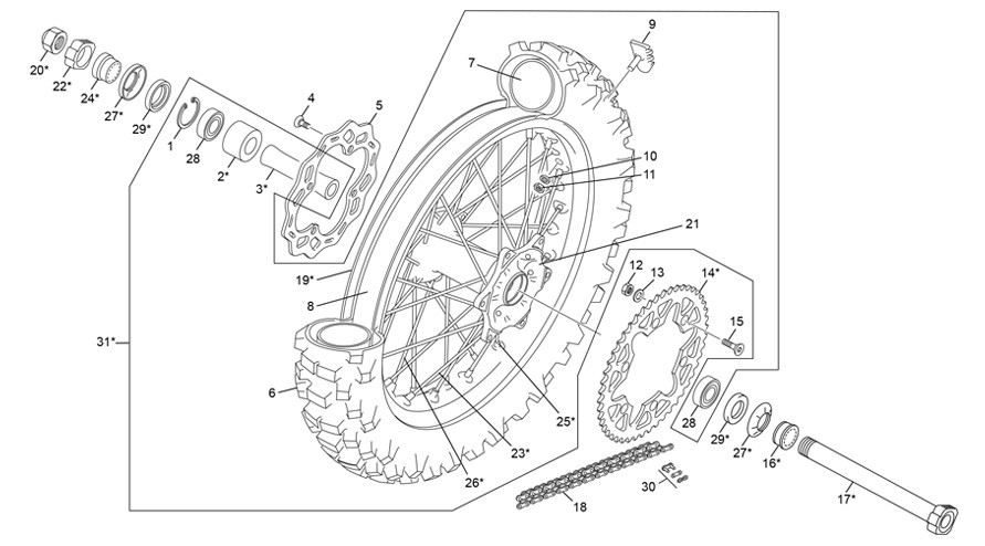 roue arrière [250 SEF-F 4T FACTORY [2024 [Enduro]]]