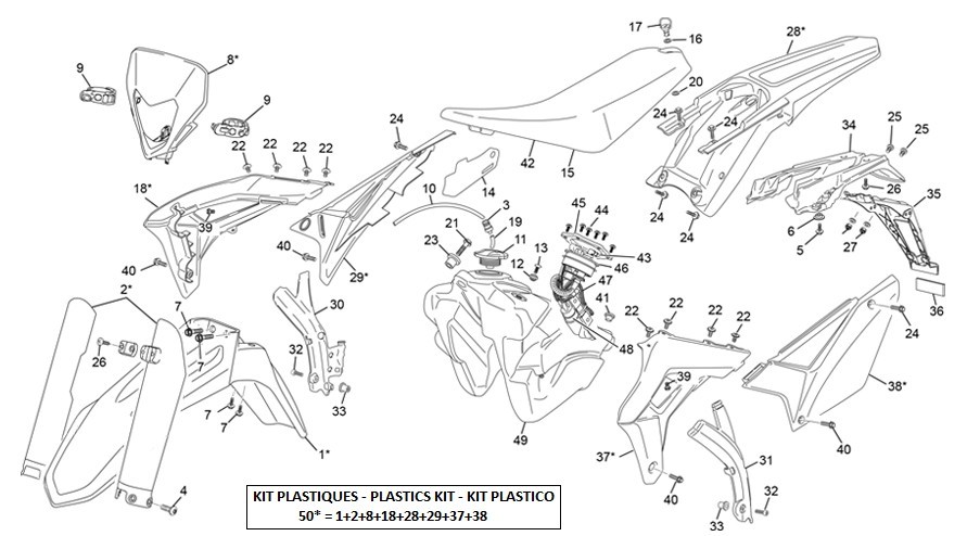 plastiques [450 SEF-F 4T FACTORY [2024 [Enduro]]]