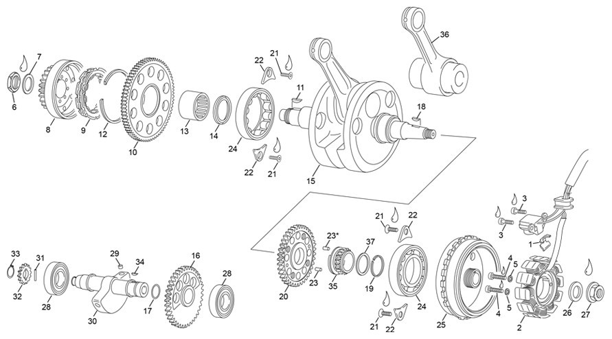 vilebrequin assemblé [450 SEF-F 4T FACTORY [2024 [Enduro]]]