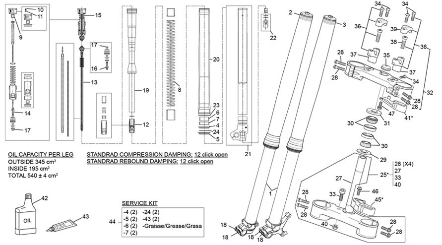 fourche kayaba [300 SEF-F 4T FACTORY [2024 [Enduro]]]