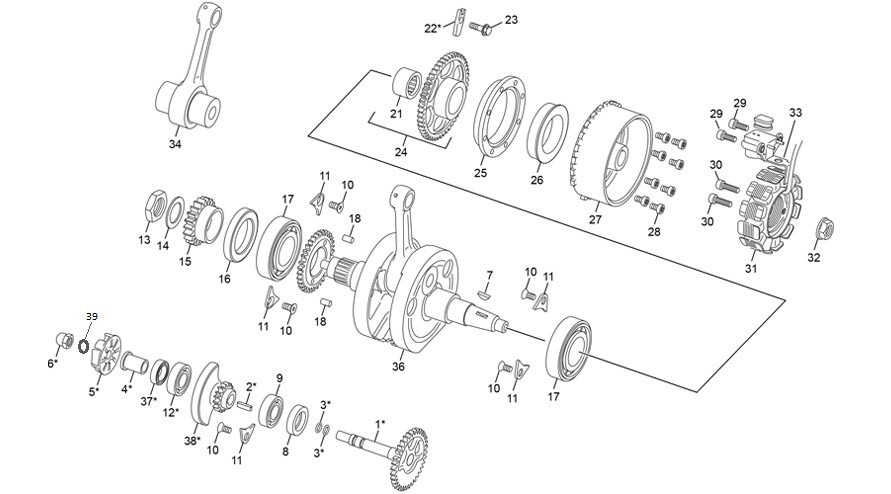 vilebrequin assemblé [300 SEF-F 4T FACTORY [2024 [Enduro]]]