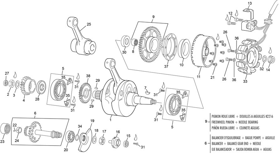 vilebrequin assemblé [250 SEF FACTORY [2023 [Enduro]]]