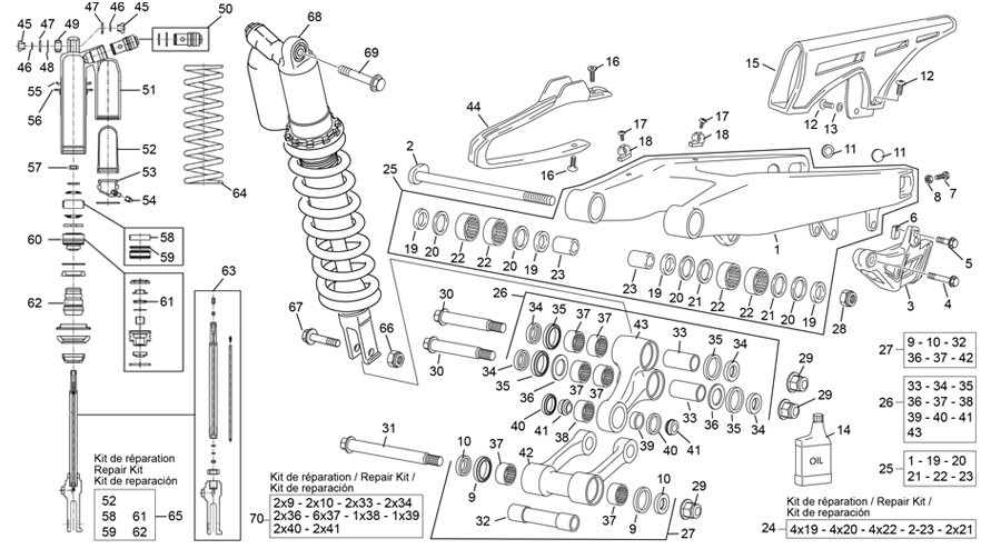 amortisseur - bras oscillant [450 SEF FACTORY [2023 [Enduro]]]