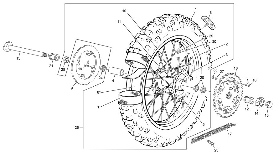 roue arrière [500 SEF FACTORY [2023 [Enduro]]]