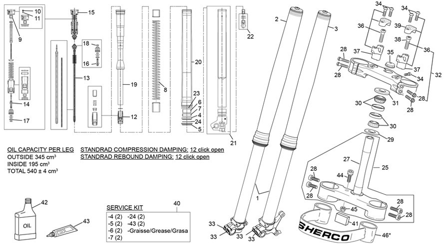 fourche kayaba [300 SE REPLICA ROMAN [2023 [Enduro]]]