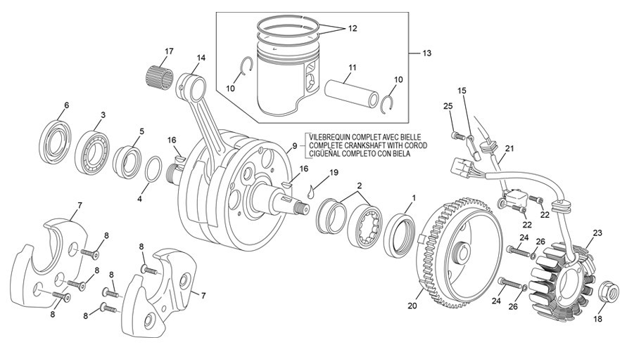 vilebrequin assemblé [250 SE FACTORY [2022 [Enduro]]]