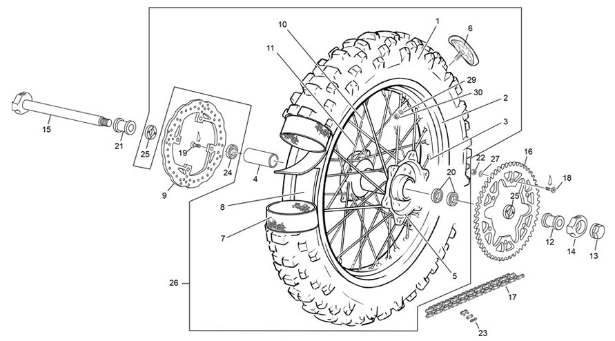 roue arrière [300 SE RACING [2022 [Enduro]]]