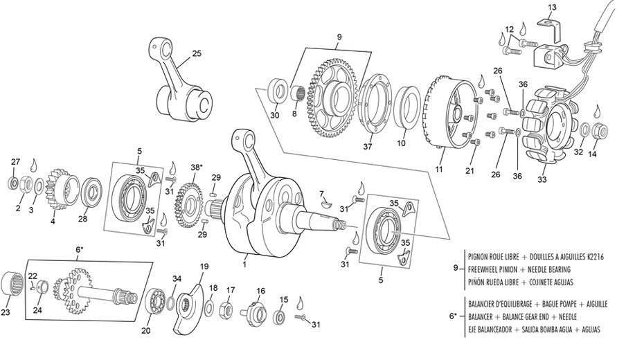 vilebrequin assemblé [300 SEF FACTORY [2022 [Enduro]]]