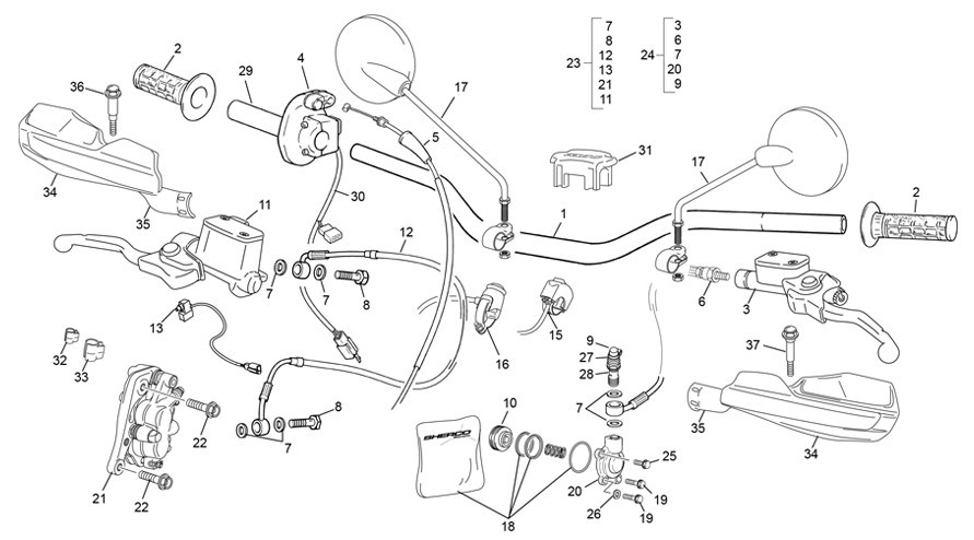 guidon [250 SEF-R RACING [2020 [Enduro]]]