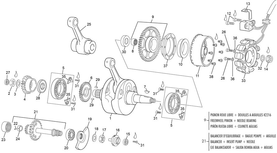 vilebrequin assemblé [250 SEF FACTORY [2020 [Enduro]]]