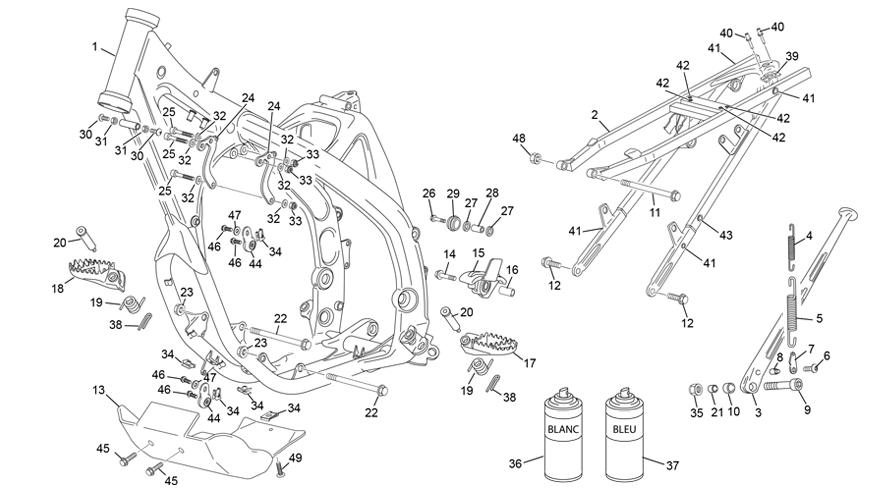 cadre [125 SE-R  RACING [2020 [Enduro]]]