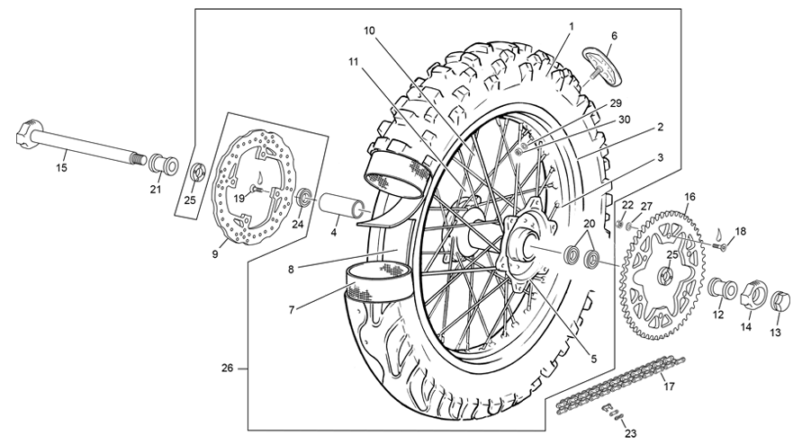 roue arrière [125 SE-R  RACING [2020 [Enduro]]]
