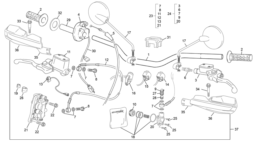 guidon [125 SE-R  RACING [2020 [Enduro]]]