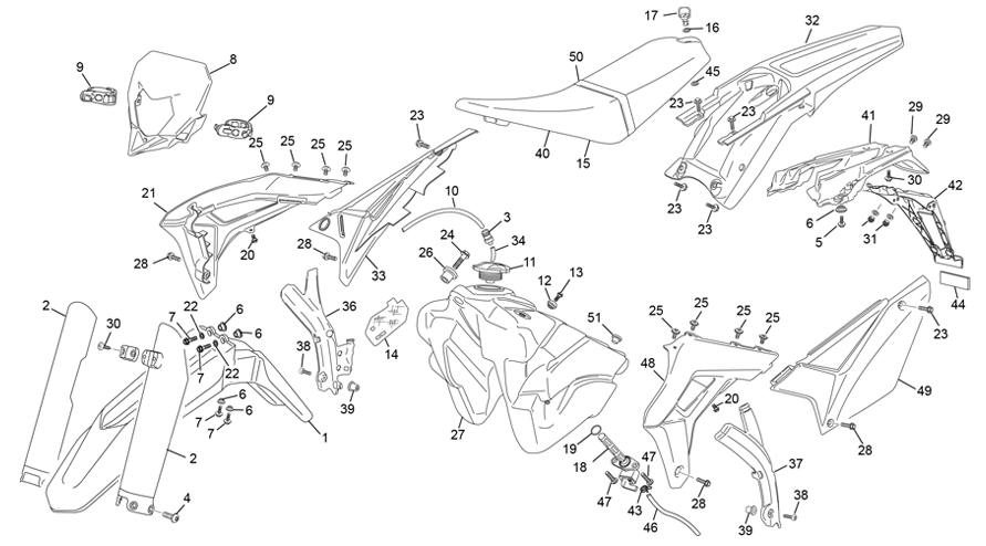 plastiques [125 SE-R  RACING [2020 [Enduro]]]