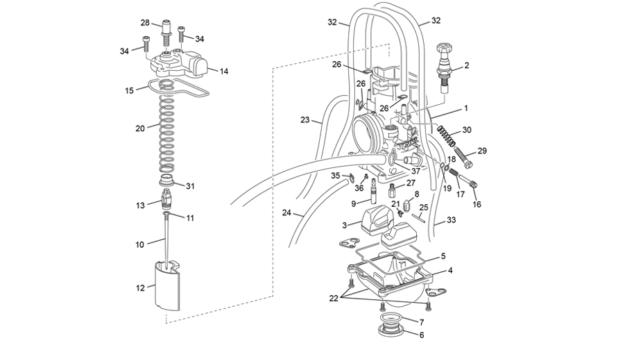 carburateur  keihin pwk 36 [125 SE-R  RACING [2020 [Enduro]]]
