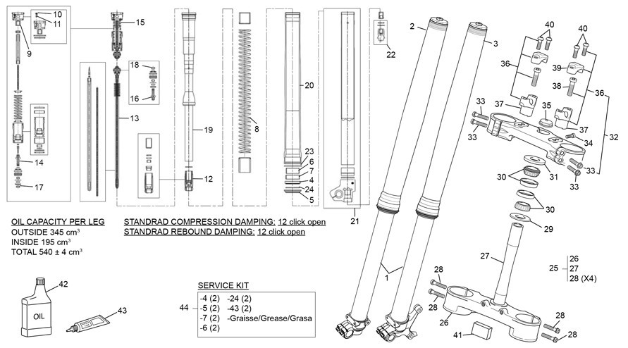 fourche kayaba [450 SEF FACTORY [2020 [Enduro]]]
