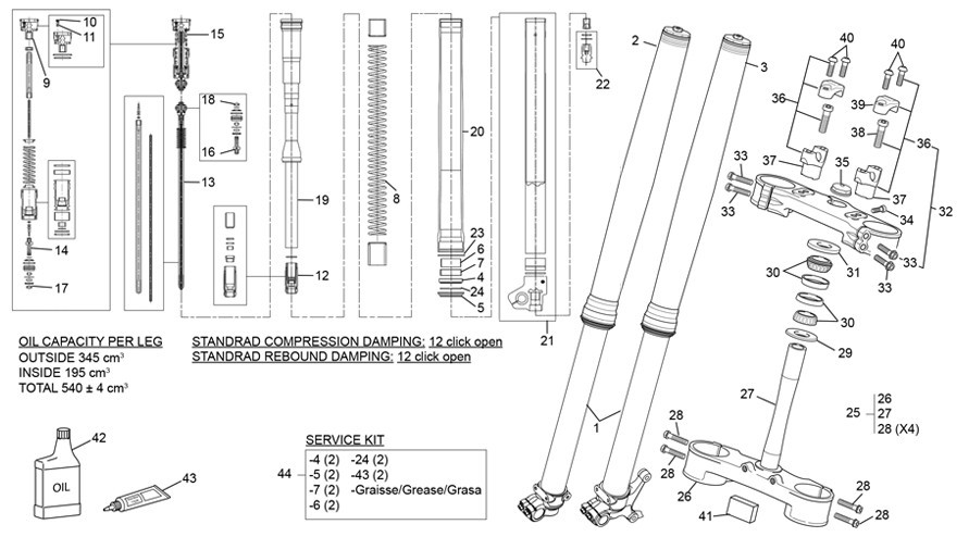 fourche kayaba [500 SEF FACTORY [2020 [Enduro]]]