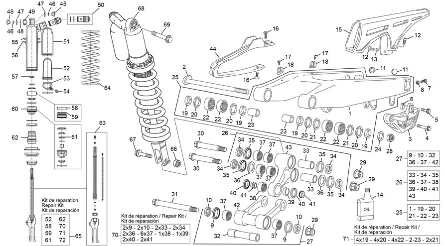 amortisseur - bras oscillant [500 SEF FACTORY [2020 [Enduro]]]
