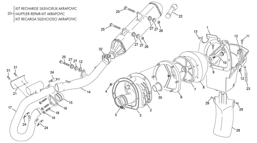 boite à air - echappement [500 SEF FACTORY [2020 [Enduro]]]