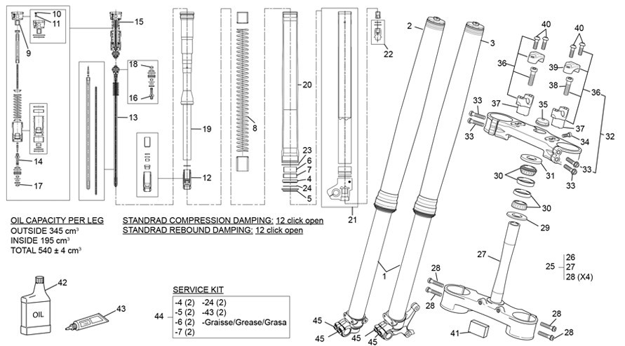 fourche kayaba [125 SE FACTORY [2020 [Enduro]]]