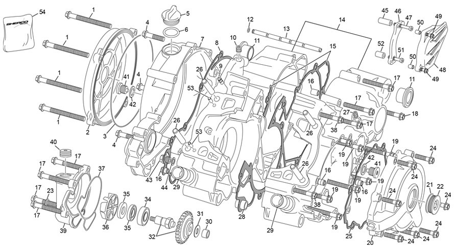 groupe carters [125 SE FACTORY [2020 [Enduro]]]