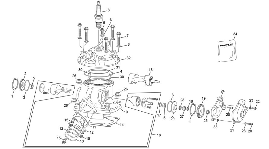 cylindre - culasse [125 SE FACTORY [2020 [Enduro]]]