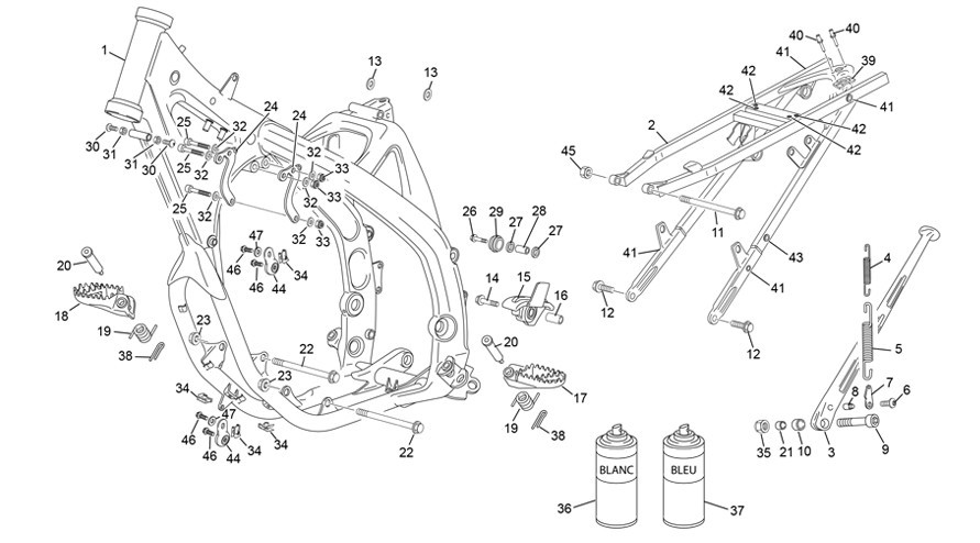 cadre [300 SE-R RACING [2020 [Enduro]]]