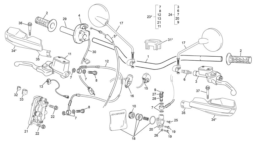 guidon [250 SEF-R RACING [2019 [Enduro]]]