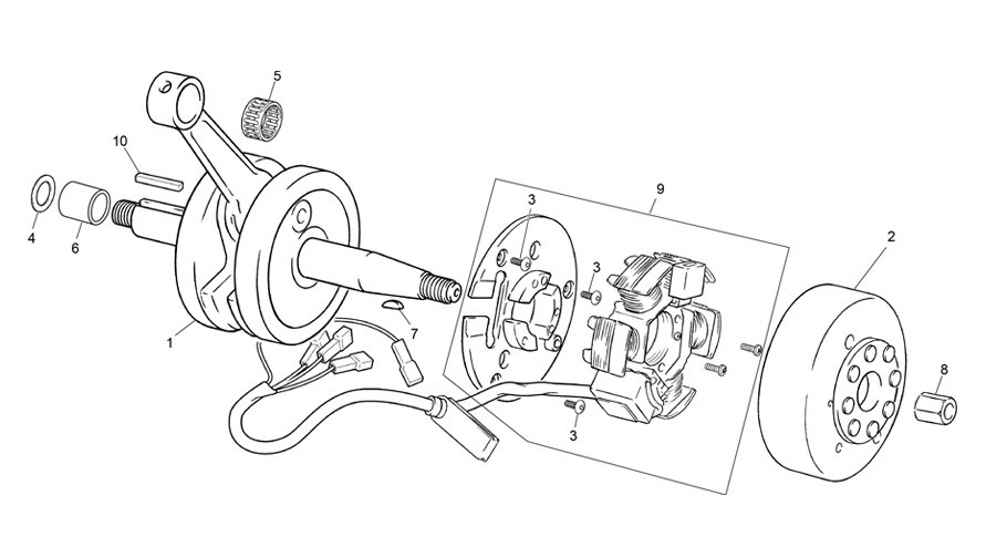 vilebrequin assemblé [50 SM FACTORY RS [2024 [50 / 125]]]
