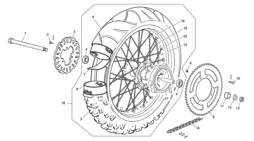 roue arrière [125 HRD SM BLACKMOON RS [2024 [50 / 125]]]