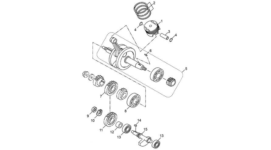 vilebrequin assemblé [125 HRD SE FACTORY RS [2024 [50 / 125]]]