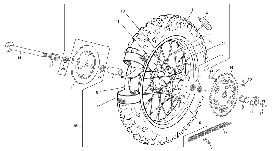 roue arrière [250 SE FACTORY [2021 [Enduro]]]