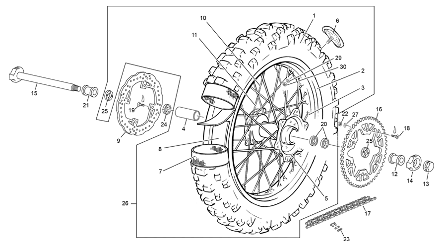 roue arrière [250 SE RACING [2021 [Enduro]]]