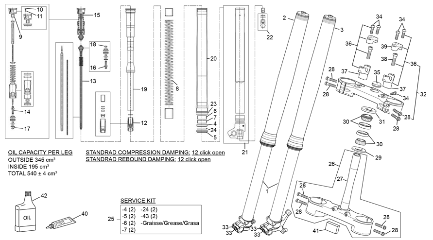 fourche [250 SEF FACTORY [2021 [Enduro]]]
