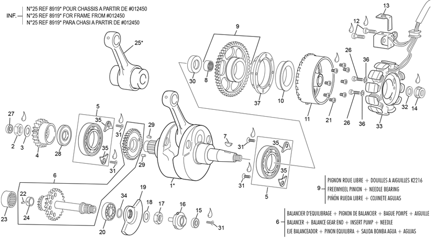 vilebrequin assemblé [250 SEF FACTORY [2021 [Enduro]]]