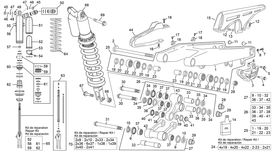 amortisseur - bras oscillant [450 SEF FACTORY [2021 [Enduro]]]