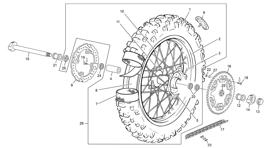 roue arrière [450 SEF RACING [2021 [Enduro]]]
