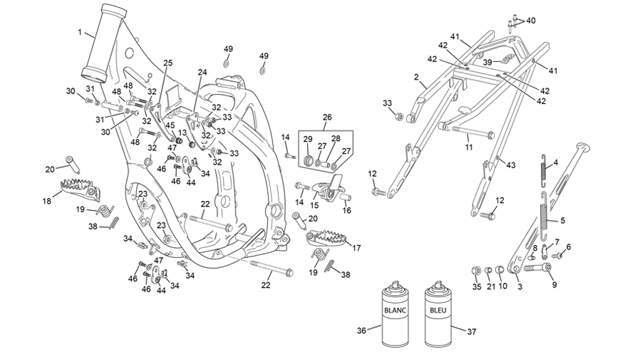 cadre [125 SE RACING [2021 [Enduro]]]
