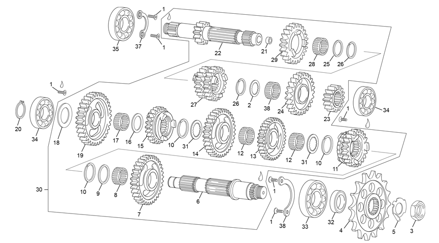 boite de vitesse [125 SE RACING [2021 [Enduro]]]