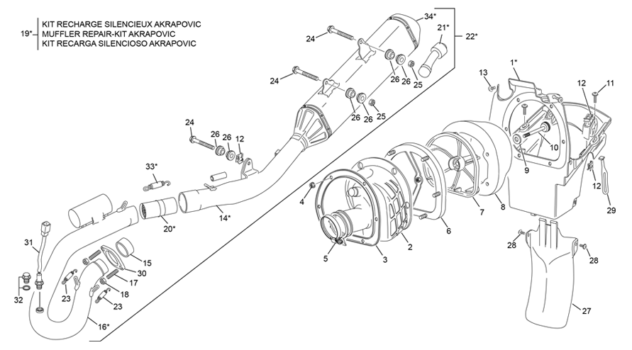 boite à air - echappement [300 SEF FACTORY [2021 [Enduro]]]