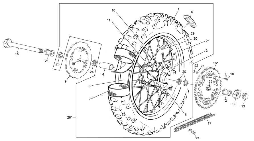 roue arrière [500 SEF FACTORY [2021 [Enduro]]]