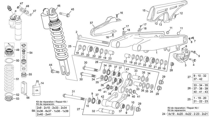 amortisseur - bras oscillant [500 SEF RACING [2021 [Enduro]]]